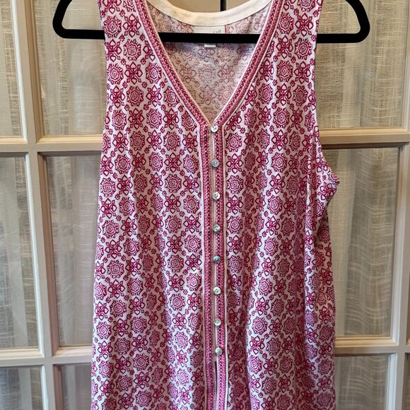 J. Jill Mandala Floral Patterned V Neck Tank - Picture 1 of 4